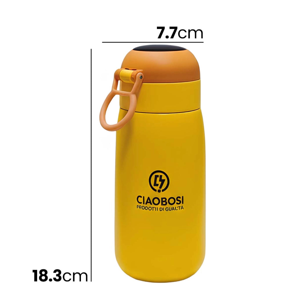Borraccia termica da 420 ml per bambini con display digitale Giallo Avizar