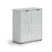 Mobile Portascarpe Angitolar, Scarpiera 20 Paia Made in Italy, 72.5x36x86h cm Bianco Lucido