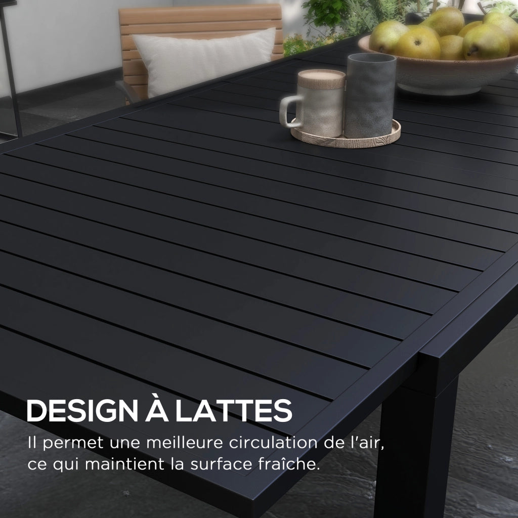 Tavolo da giardino allungabile in alluminio rettangolare 6-8 persone ¨C Minimal ¨C 180/240x94x73 cm nero
