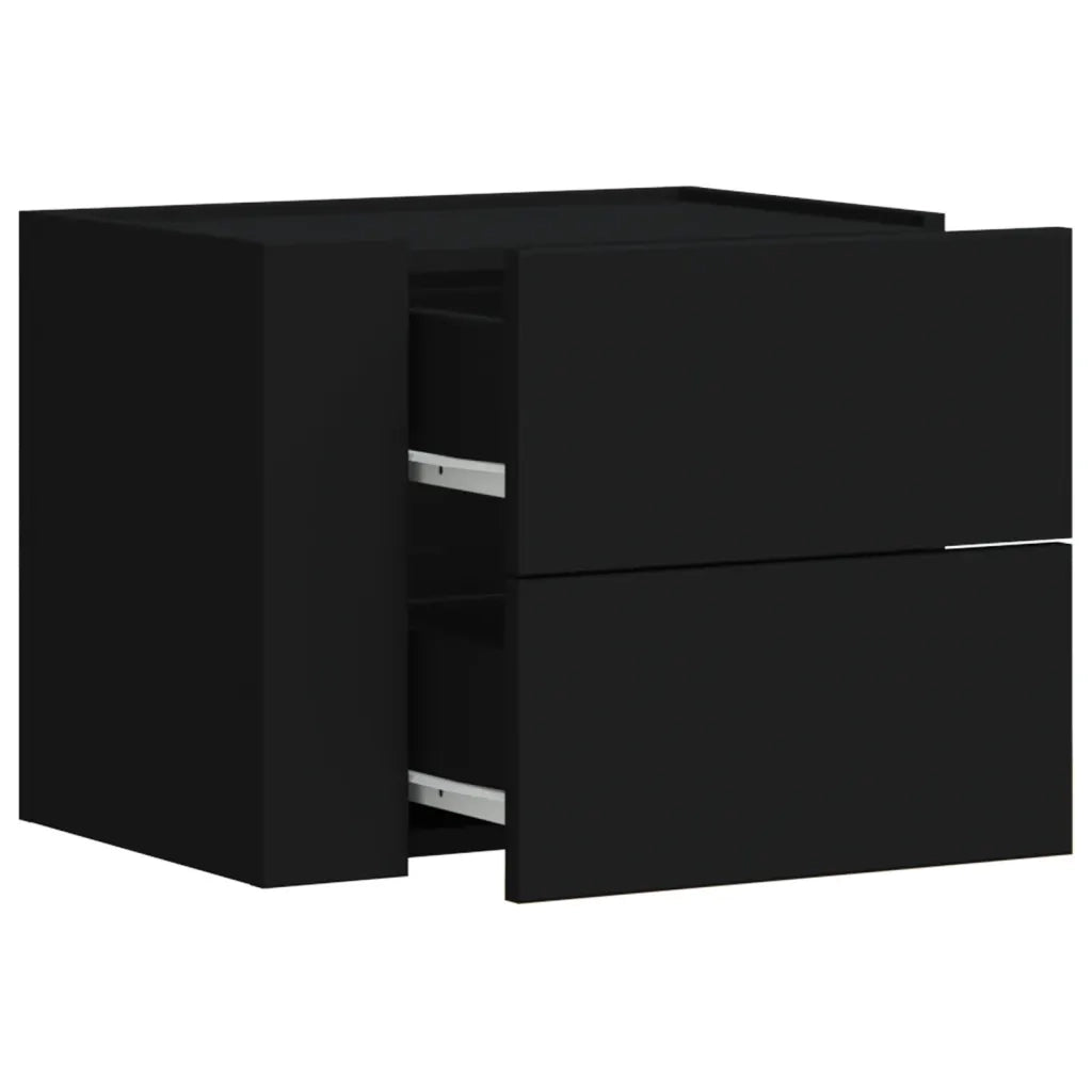 Comodini a Muro 2 pz-Set di 2 Tavolino da notte Nero 45x30x35 cm 241697