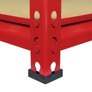 10 Scaffali in Acciaio Senza Bulloni Z-Rax Rossi Larghi 90cm per Magazzino e Box