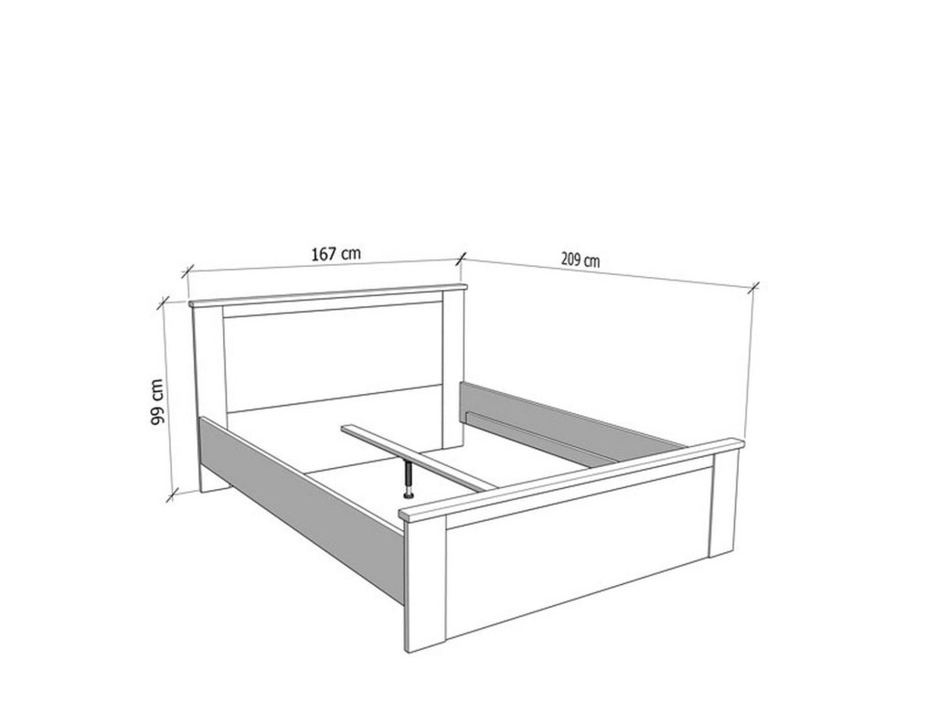 Letto Matrimoniale Claviere, Letto Matrimoniale Dimensione Materasso 160x200 cm, Marrone Larice Chiaro