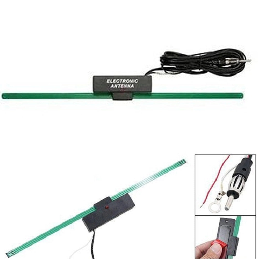 Trade Shop - Antenna Interna Adesiva Elettronica 605 Amplificata Universale Per Auto Fm 12v -