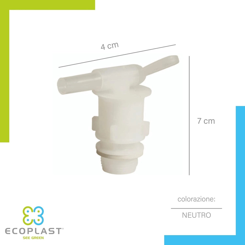 RUBINETTO PER TANICHE/BIDONI in plastica - att. 3/4  - ECOPLAST
