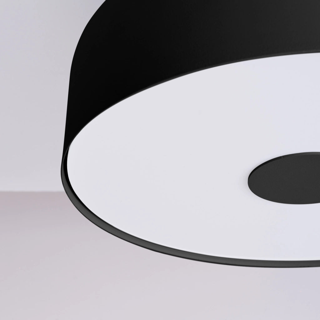 Lampada da soffitto OMIQ Crimson in acciaio nero PVC 4x15W E27 moderna rotonda