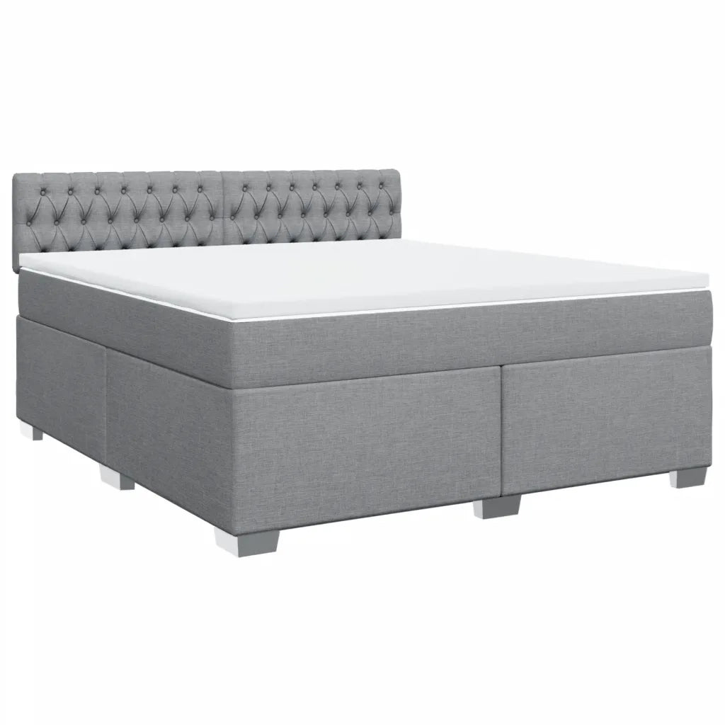 Giroletto a Molle con Materasso Grigio Chiaro180x200 cm Tessuto 3285974