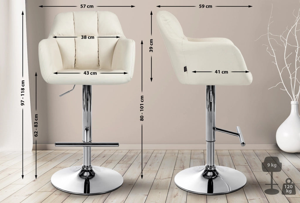 Barhocker Natoma Kunstleder chrom