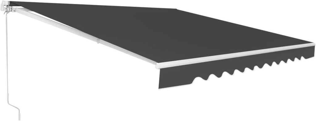 Tenda da Sole per Esterno, Tenda da Sole a Bracci Estensibili con Telaio in Alluminio, Tettuccio Resistente al Sole e Impermeabile e Manovella (4 x 2,5 M, Grigio)