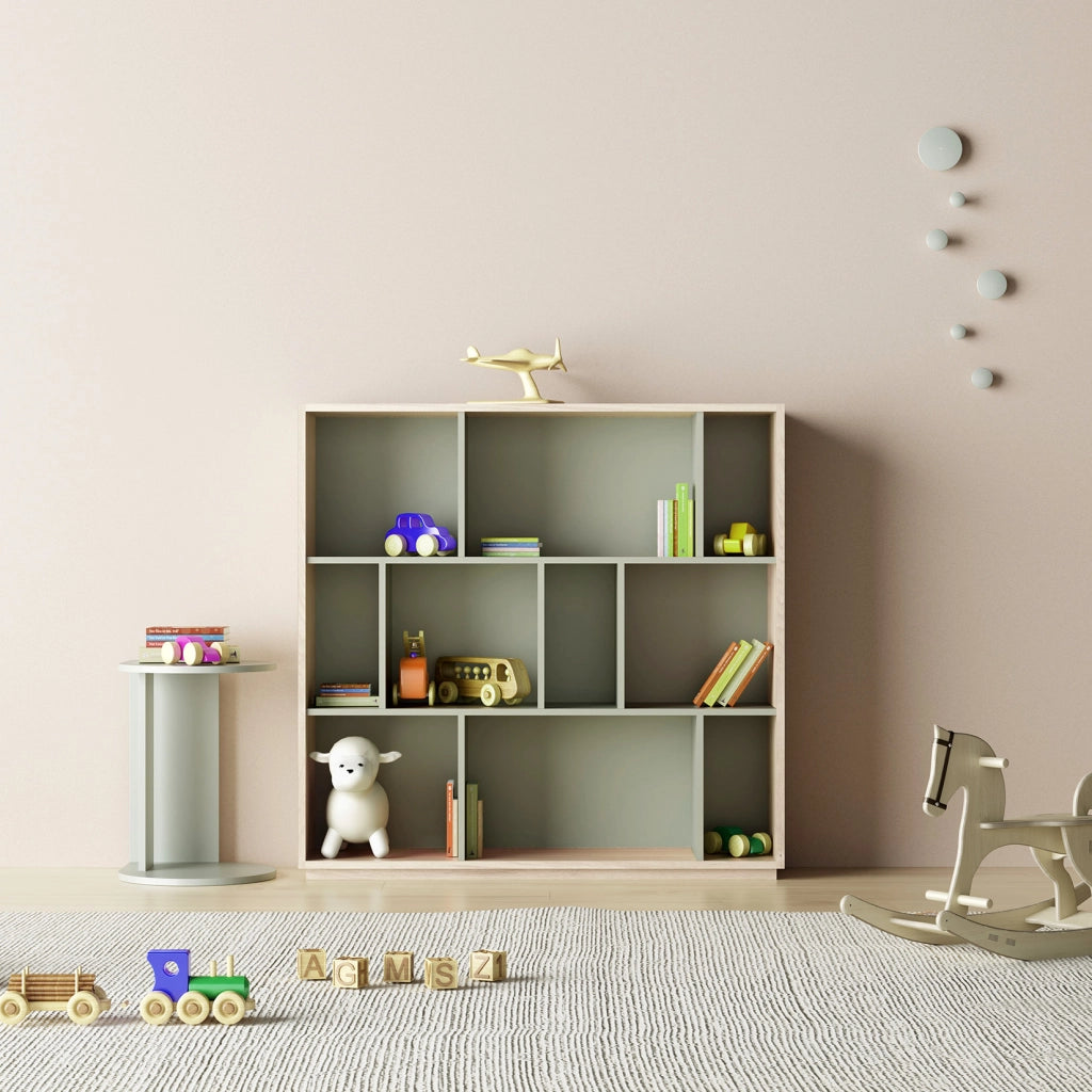 Libreria Herdasa effetto rovere e verde 117x119x32