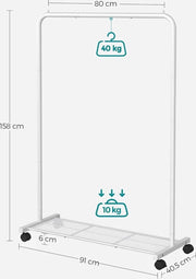 Asse da abbigliamento Hanger libero ,91 x 40,5 x 158 cm