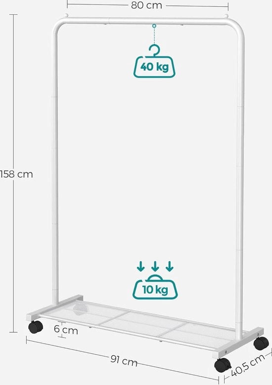 Asse da abbigliamento Hanger libero ,91 x 40,5 x 158 cm