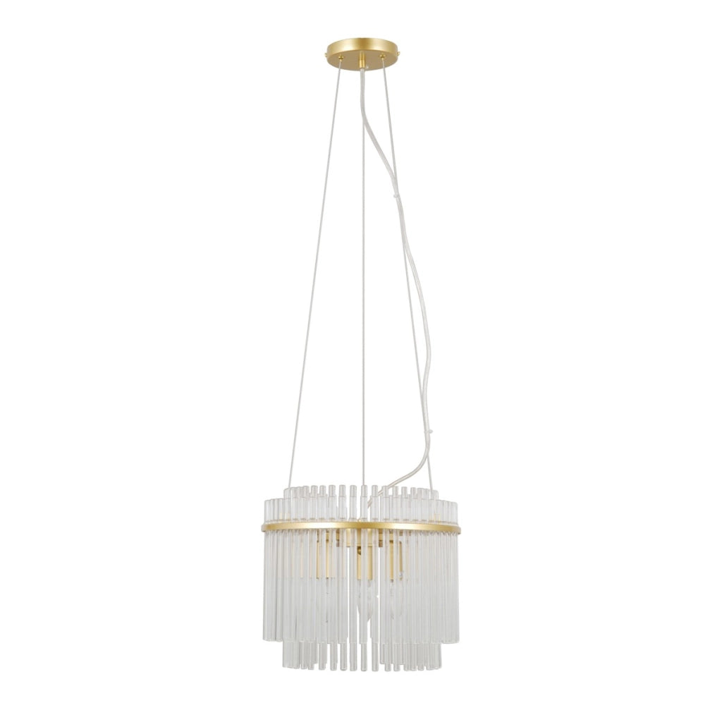 Lampada a sospensione Bonte 3xE14 oro vetro Italux