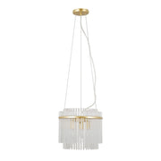 Lampada a sospensione Bonte 3xE14 oro vetro Italux