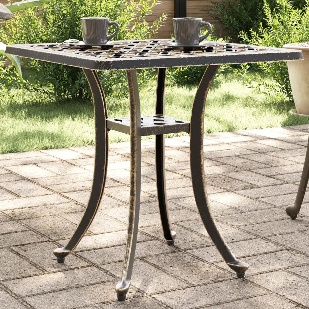 Tavolo da Giardino | Tavolino da esterno Bronzo 53x53x53 cm in Alluminio Pressofuso