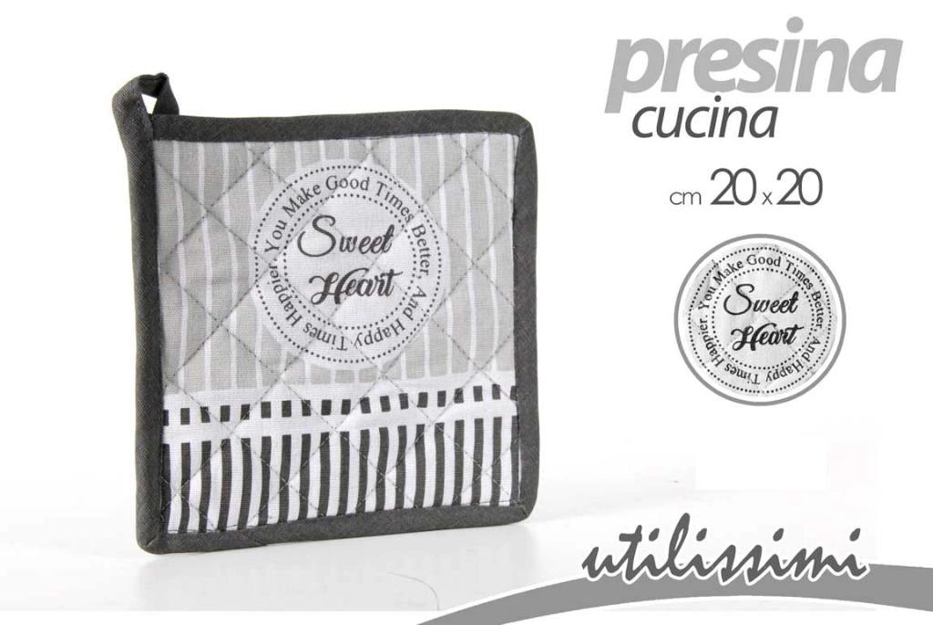 Presina da Cucina in Cotone Quadrata Sweet Heart 20 x 20 cm