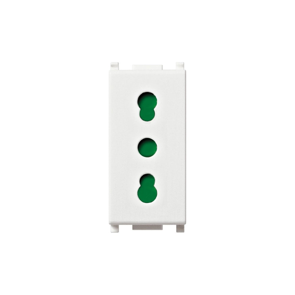 Elettroit serie starlight bipresa bianca 1p 2p+t 16a 250v compatibile plana