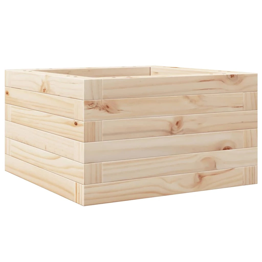 Fioriera rialzata per piante e fiori terrazza o giardino 40 x 40 x 23 cm legno di pino massiccio marrone 02_0037524