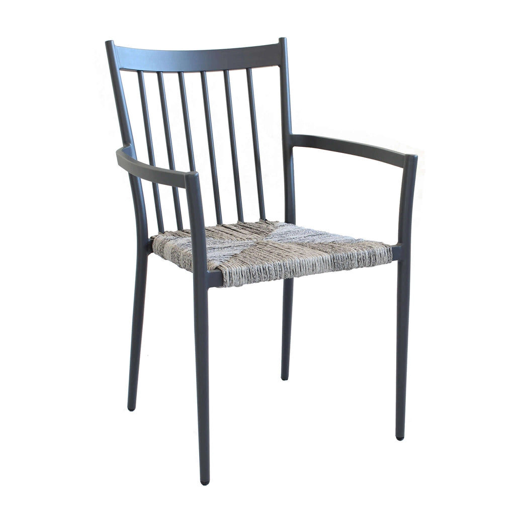 Poltrona da Giardino Impilabile in Alluminio Wicker cm 55x57x86 - BURTON