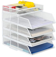Organizzatore per documenti A4 - Piatto di lavoro con 4 strati - Cassettiere per ufficio - Materiale duraturo - Aspetto elegante industriale - Ordine e pulizia - Cassetto per lettere