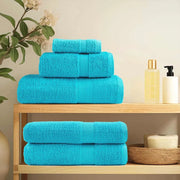 vidaXL Panni per il viso 4 pcs Turchese Cotone