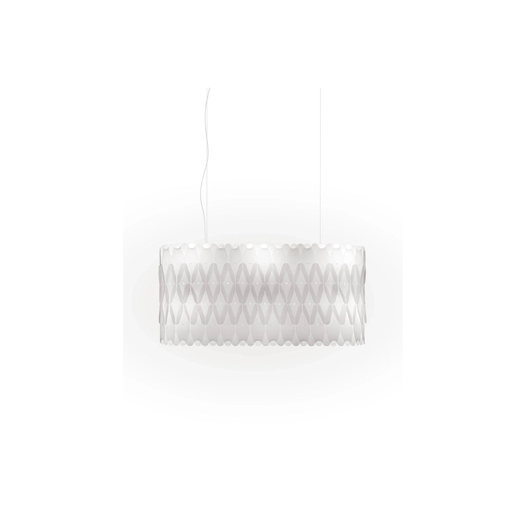 Lampadario Moderno Amanda Polilux ® Bianco E Metallo Cromo 6 Luci E27