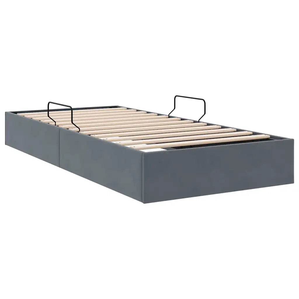 Letto con Contenitore Grigio scuro 100 x 203 cm Velluto 3370133