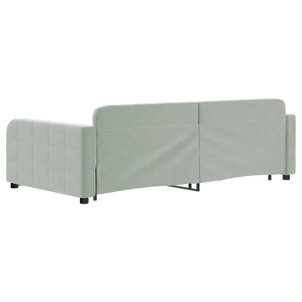 Divano Letto con Letto Estraibile-Sofa Letto-Daybed Grigio Chiaro 100x200 Velluto 932509