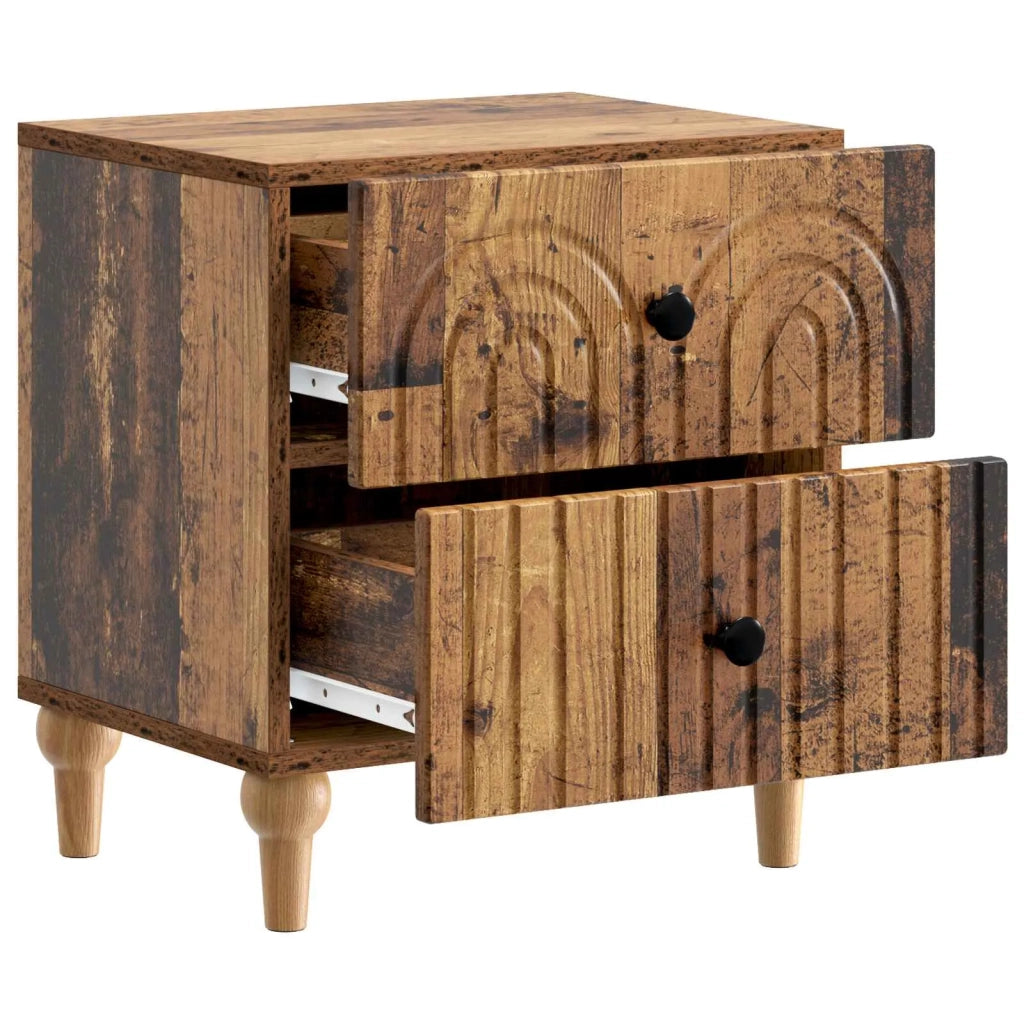 Armadio da Notte con cassetto Legno antico 43 x 34,5 x 48 cm 894081