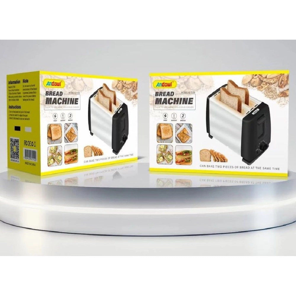 Trade Shop - Tostapane 750 Watt A 2 Posti Fette Pane 6 Livelli Di Velocità Per Toast Q-t159 -