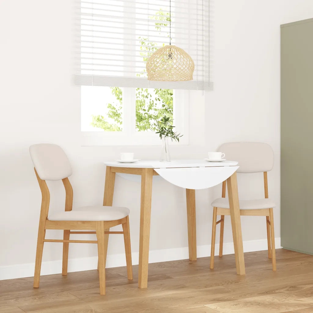 Sedie da Pranzo con Cuscini 2 pz Naturale Legno Massello Hevea
