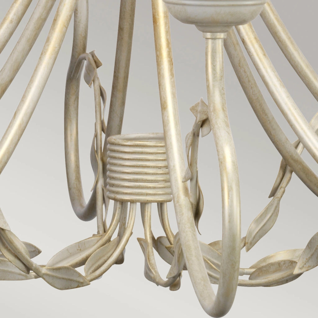 Lampadario a candeliere Olivia avorio patina oro 8xE14 Elstead
