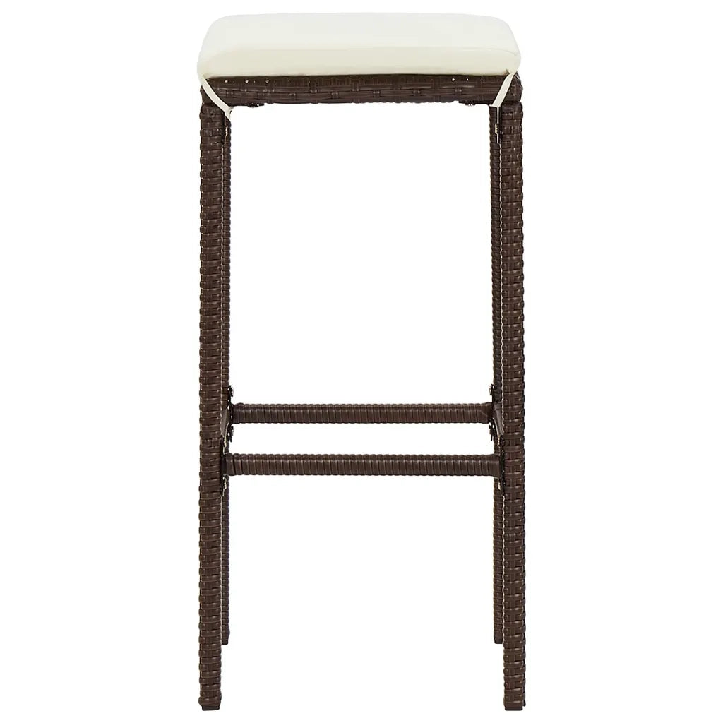 Set Bar Giardino 5pz | Set Salotto da Giardino Marrone Legno Massello Acacia e Polyrattan