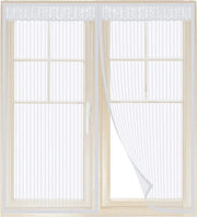 Veloce schermo per finestra, schermo magnetico per finestra con cornice completa per tenere lontani gli insetti (130 x 150CM, Bianco)