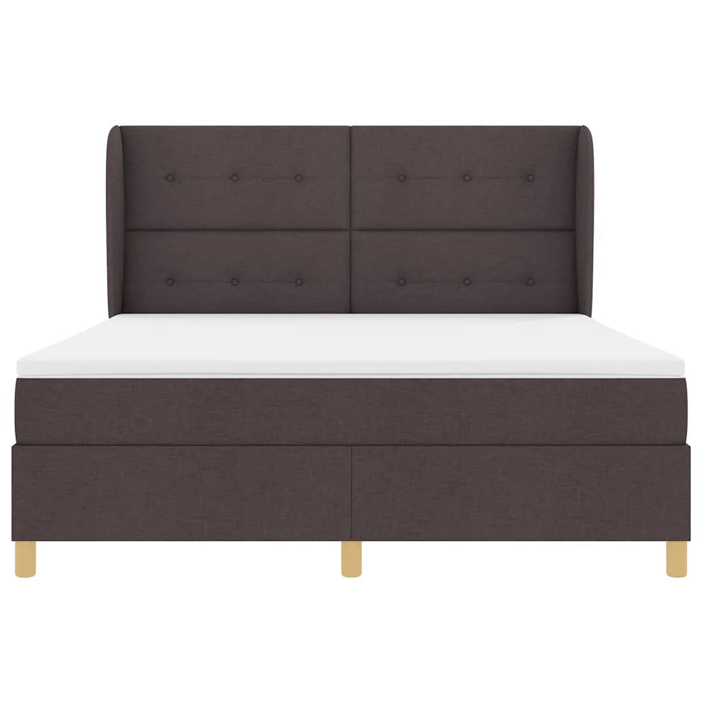 Letto a molle con materasso Marrone Scuro 200 x 180 cm Tessuto 3340770