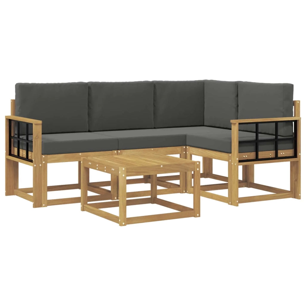 Set di divani da esterno 5 pz Bianco e Antracite 3387606