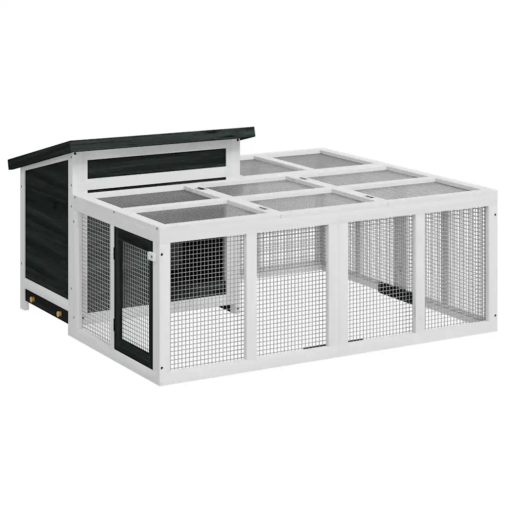 Conigliera Grigia 144x123x67,5 cm in Legno Massello di Pinocod mxl 104925