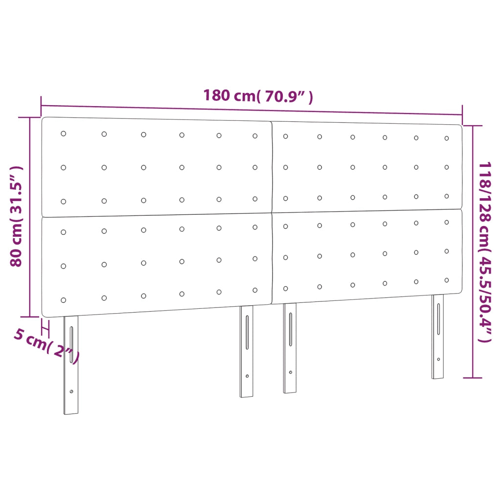 Testiera | Testata Blu 180x5x118/128 cm Tessuto