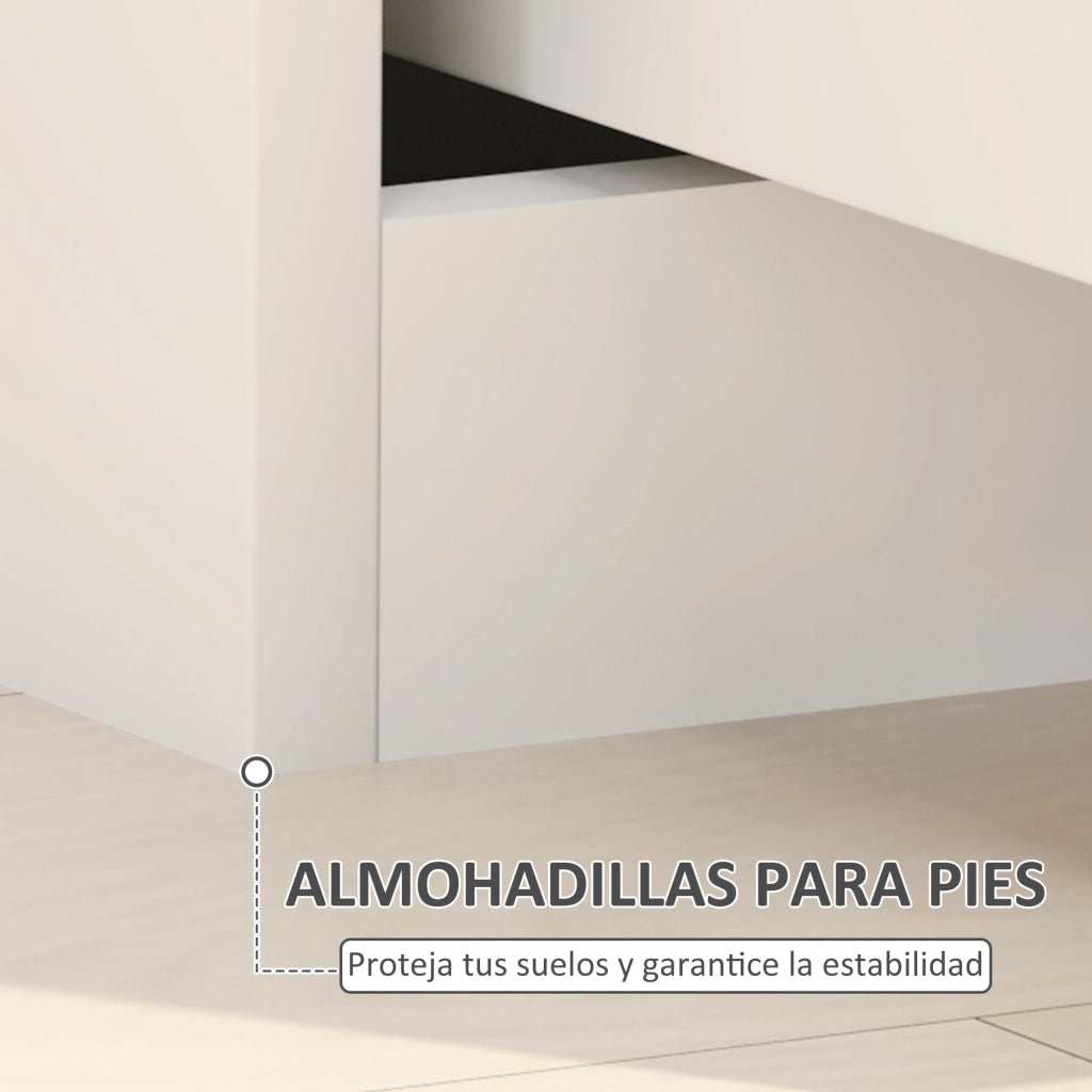 Comodino Moderno con Cassetti ¨C zephmum ¨C Bianco Lucido 40x40x48 cm
