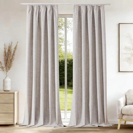 Set di tende a oscuramento 100% opaca - Set di 2 - 175 x 140 cm - Tende a 3 strati - Isolanti termici - Assorbenti del suono - Tende