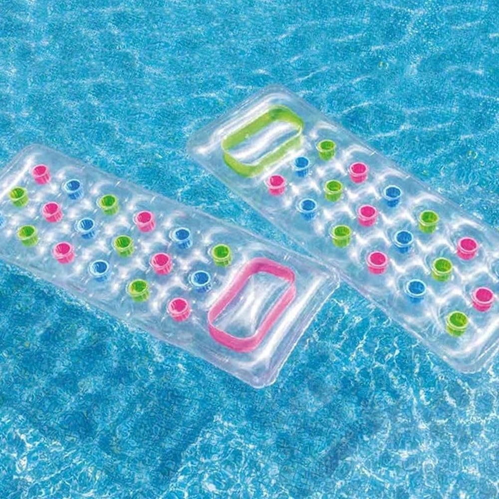 Trade Shop - Materassino Gonfiabile 188x71cm Trasparente Con 18 Fori Materasso Piscina Mare 019966 -