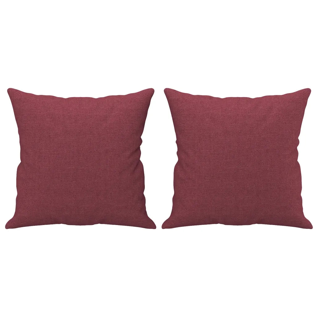 Set di Divani 3 pz con Cuscini Rosso Vino in Tessuto 3202116