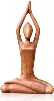 Figura di yoga in posa femminile in resina decorativa per tavolo di meditazione e decorazione esterna moderna.