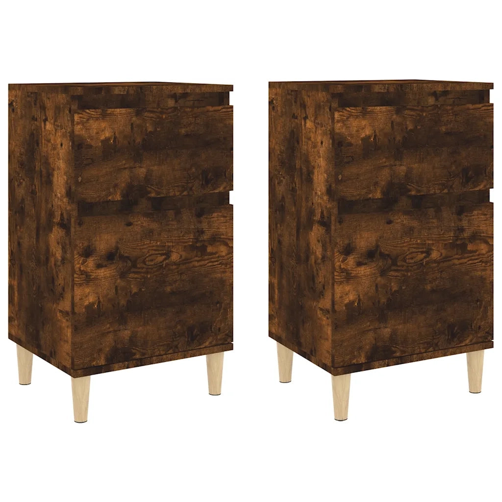 Comodini 2pz Rovere Fumo 40x35x70 cm 819703