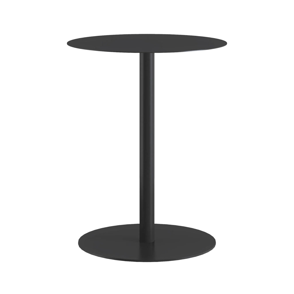 Tavolino Laterale da Divano Nastätten Metallo Piano Rotondo - Nero opaco [en.casa]
