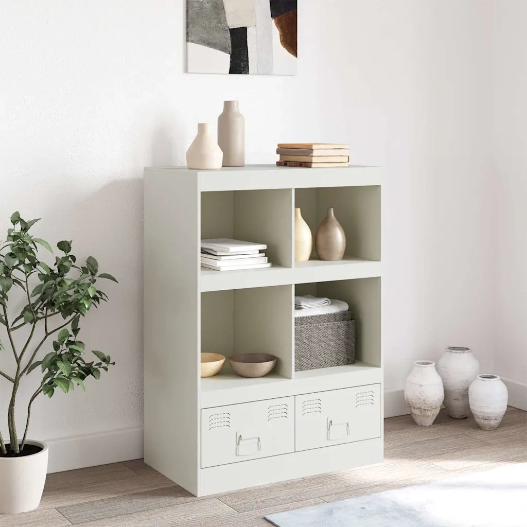 Credenza-Buffet-Armadio da cucina Bianca 67x39x95 cm in Acciaio