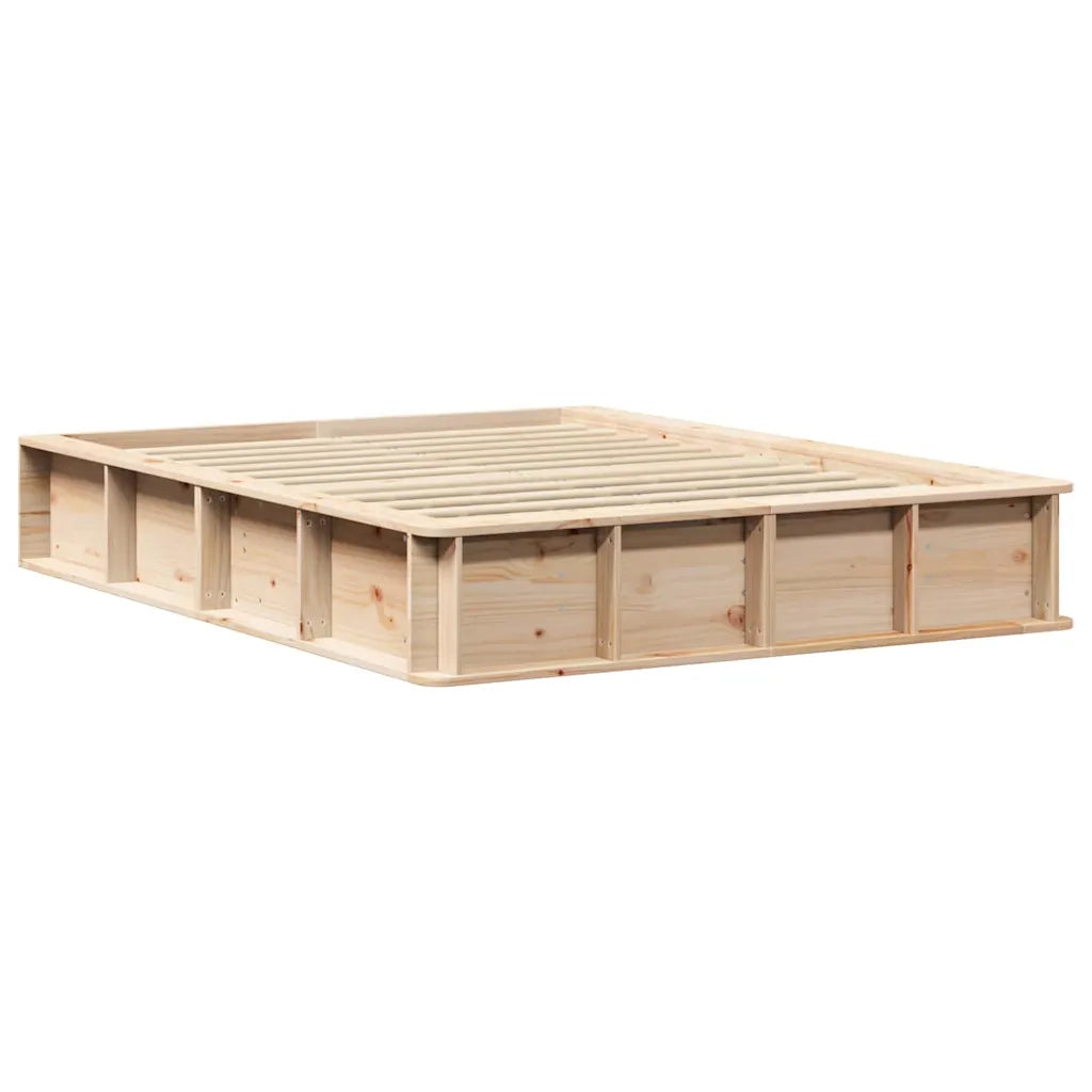 vidaXL Struttura del letto Marrone 140 x 190 cm Legno di pino massello