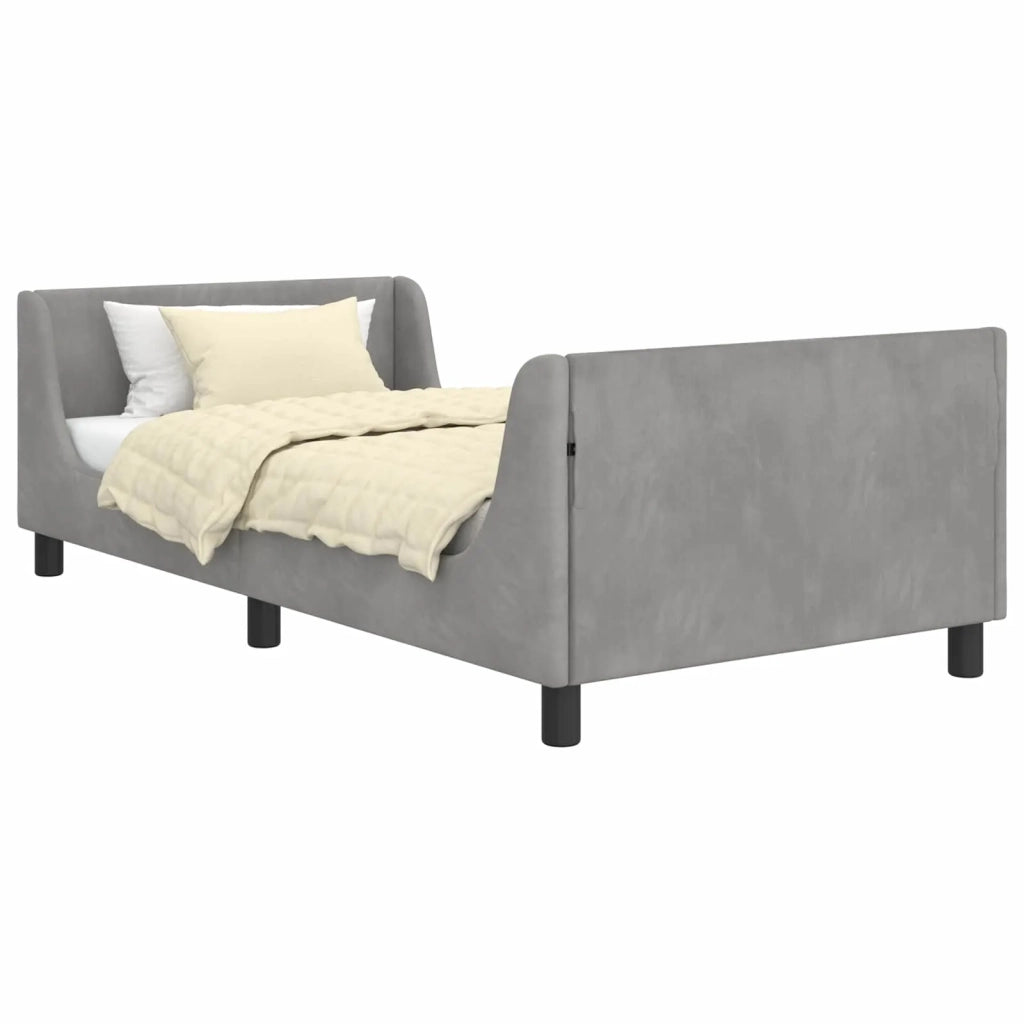 Struttura letto bambini con testata Grigio chiaro 90 x 190 cm 42010877