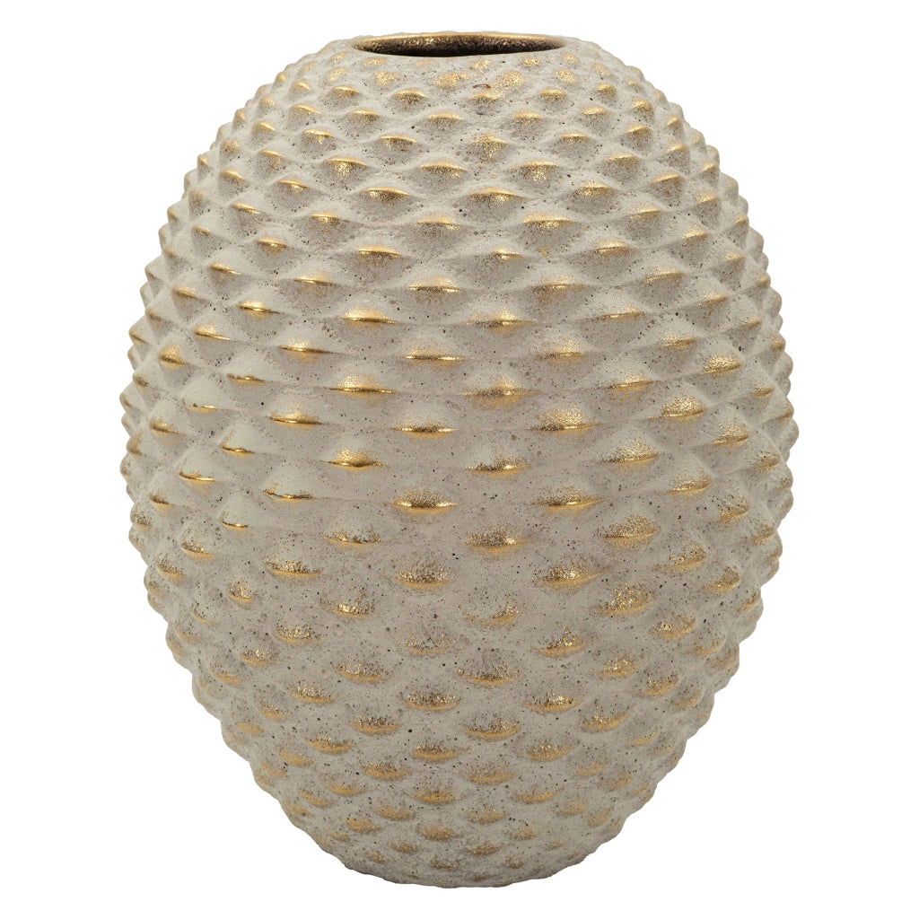 Faso, Vaso Finitura Geometrica a Rilievo, Beige