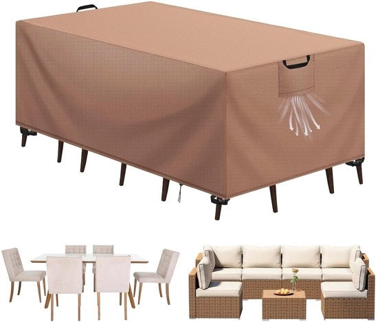 Copertura impermeabile per mobili da giardino - 1 pezzo - colore kaki - tessuto Oxford - 213 x 132 x 74 cm