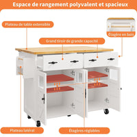 Isola cucina premium - Xylo - bianco freni scomparti regolabili
